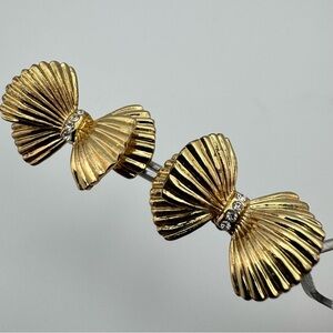 Cute Lilly Pulitzer Gold Metallic Bow Tie Stud Earrings